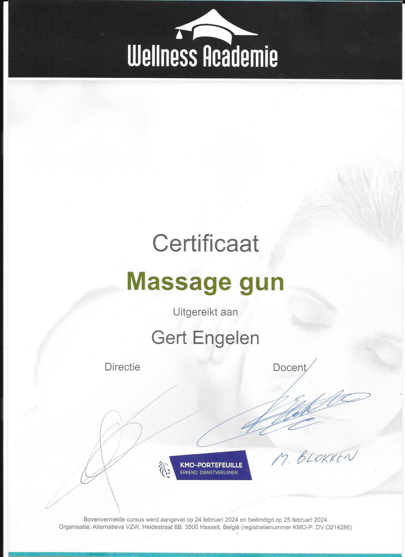 Certificaat Massage gun